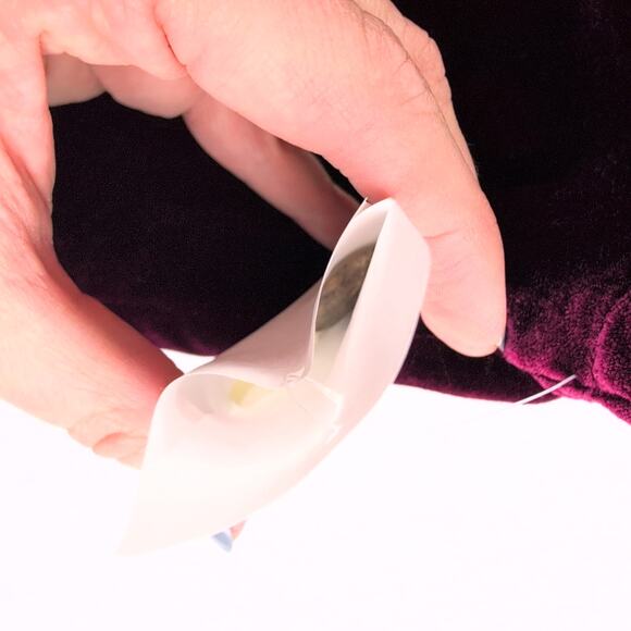 Eclectic Vintage Coldwater Creek Velvet Silk Crimson Button Up Top Women's Large - Picture 10 of 10